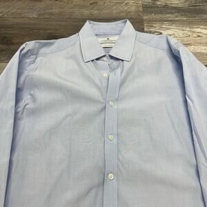 Turnbull & Asser Dress Shirt Blue Mens XL Long Sleeve Button Up Work Formal Luxe